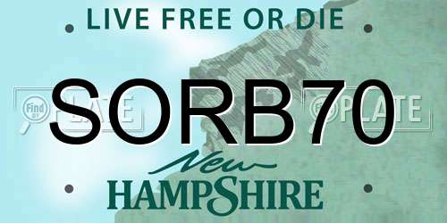 SORB70 New Hampshire License Plate