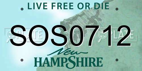 SOS0712 New Hampshire License Plate