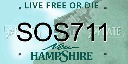 SOS711 New Hampshire License Plate