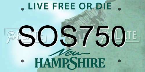 SOS750 New Hampshire License Plate