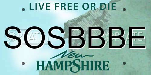 SOSBBBE New Hampshire License Plate
