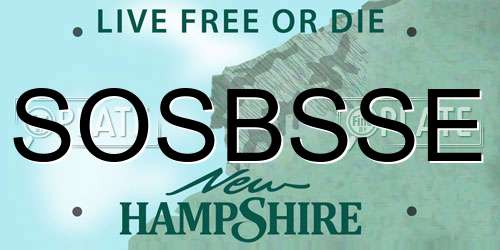 SOSBSSE New Hampshire License Plate