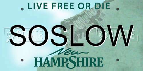 SOSLOW New Hampshire License Plate