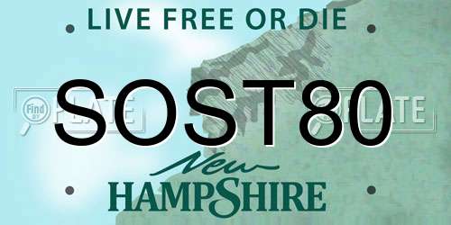 SOST80 New Hampshire License Plate