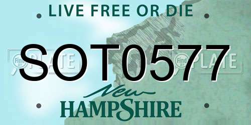 SOT0577 New Hampshire License Plate