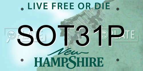 SOT31P New Hampshire License Plate
