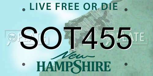 SOT455 New Hampshire License Plate