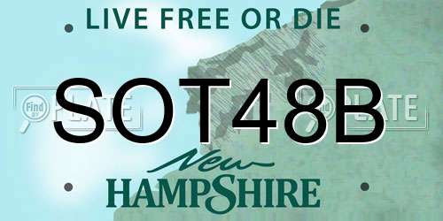 SOT48B New Hampshire License Plate