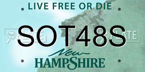 SOT48S New Hampshire License Plate