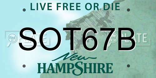 SOT67B New Hampshire License Plate
