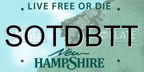 SOTDBTT New Hampshire License Plate