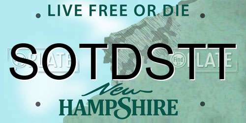 SOTDSTT New Hampshire License Plate