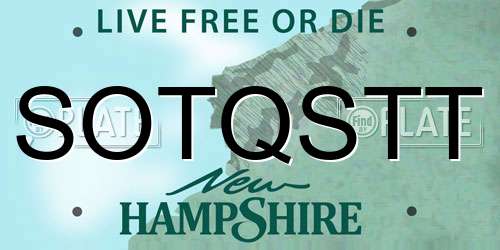 SOTQSTT New Hampshire License Plate