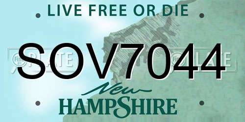 SOV7044 New Hampshire License Plate