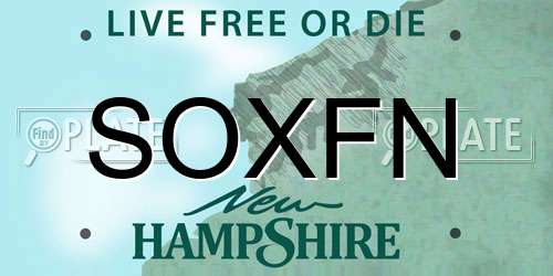 SOXFN New Hampshire License Plate