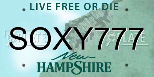 SOXY777 New Hampshire License Plate