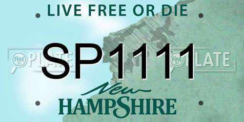 SP1111 New Hampshire License Plate