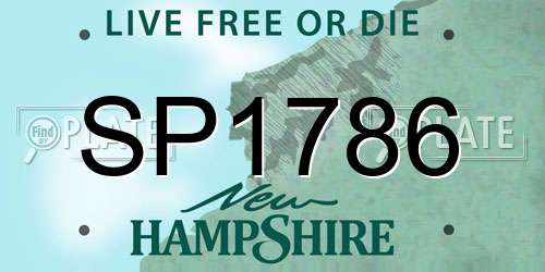 SP1786 New Hampshire License Plate