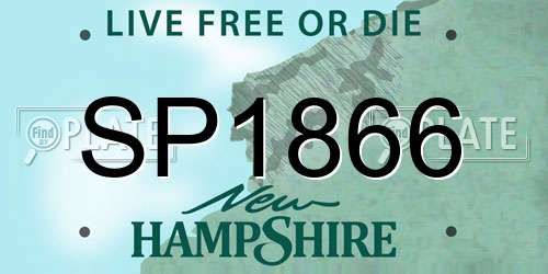 SP1866 New Hampshire License Plate