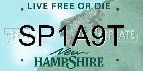 SP1A9T New Hampshire License Plate