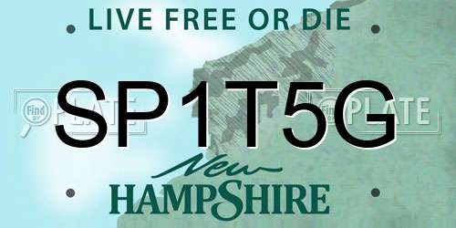 SP1T5G New Hampshire License Plate