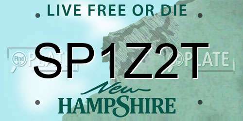 SP1Z2T New Hampshire License Plate