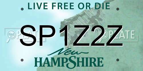 SP1Z2Z New Hampshire License Plate