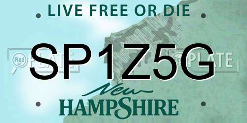 SP1Z5G New Hampshire License Plate
