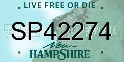 SP42274 New Hampshire License Plate