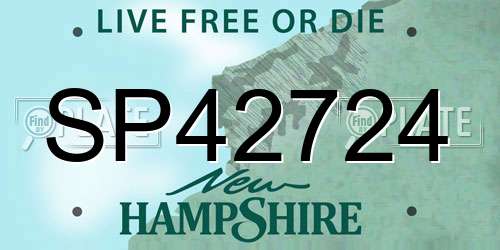 SP42724 New Hampshire License Plate