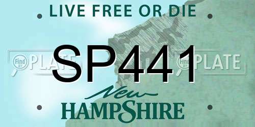 SP441 New Hampshire License Plate