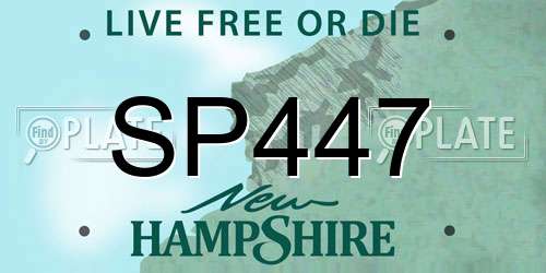 SP447 New Hampshire License Plate