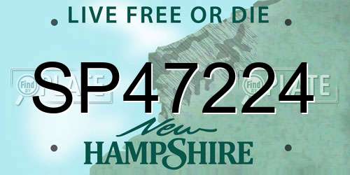 SP47224 New Hampshire License Plate