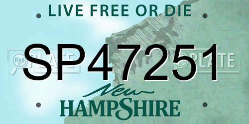 SP47251 New Hampshire License Plate