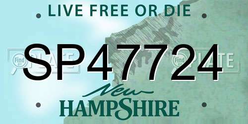 SP47724 New Hampshire License Plate
