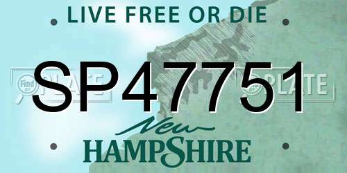 SP47751 New Hampshire License Plate