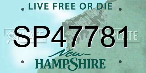 SP47781 New Hampshire License Plate