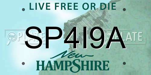 SP4I9A New Hampshire License Plate