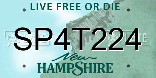 SP4T224 New Hampshire License Plate