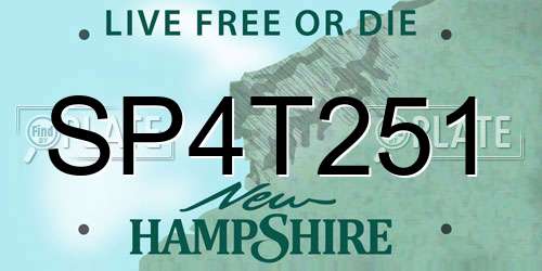 SP4T251 New Hampshire License Plate