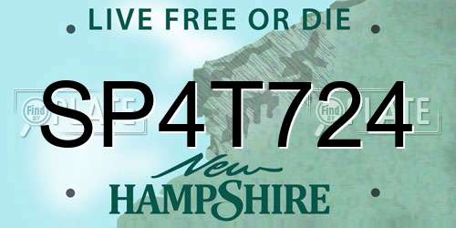SP4T724 New Hampshire License Plate