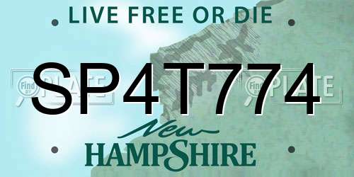 SP4T774 New Hampshire License Plate