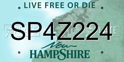 SP4Z224 New Hampshire License Plate