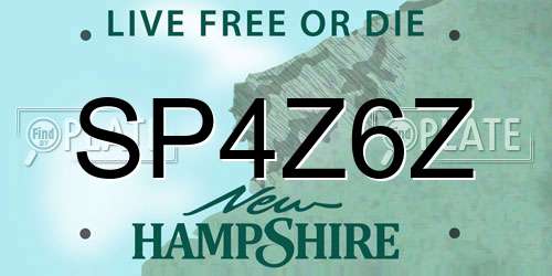SP4Z6Z New Hampshire License Plate