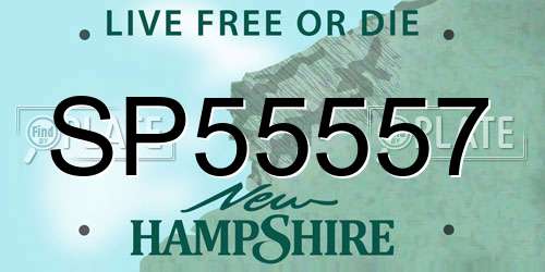 SP55557 New Hampshire License Plate
