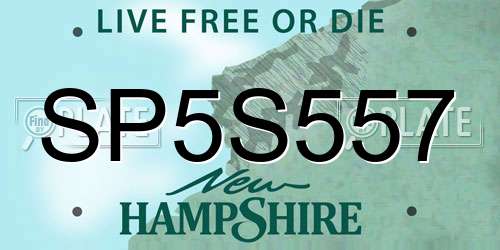 SP5S557 New Hampshire License Plate