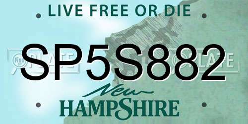 SP5S882 New Hampshire License Plate