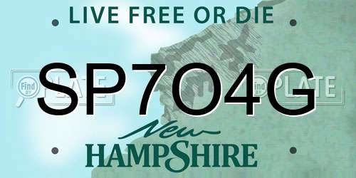 SP7O4G New Hampshire License Plate