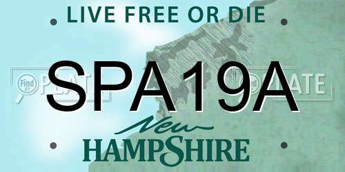 SPA19A New Hampshire License Plate