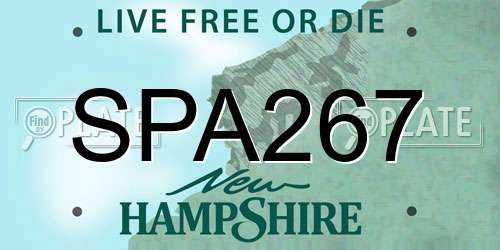 SPA267 New Hampshire License Plate